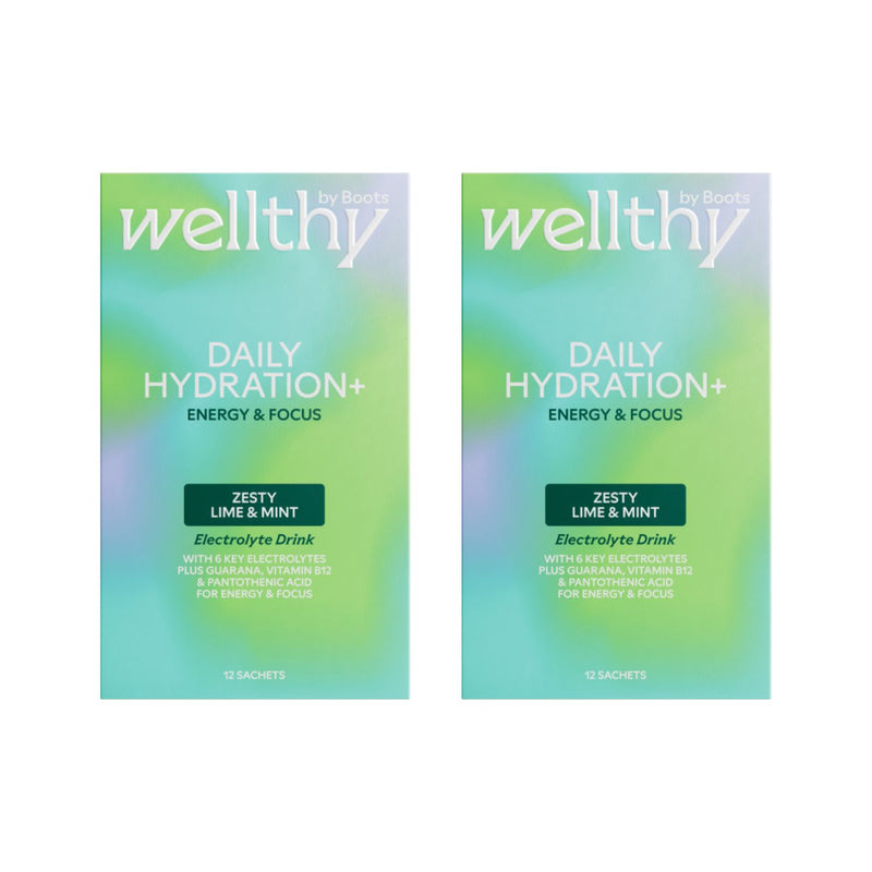 Wellthy by Boots Hydration+ Electrolyte Powder Lime Mint 24 - British product