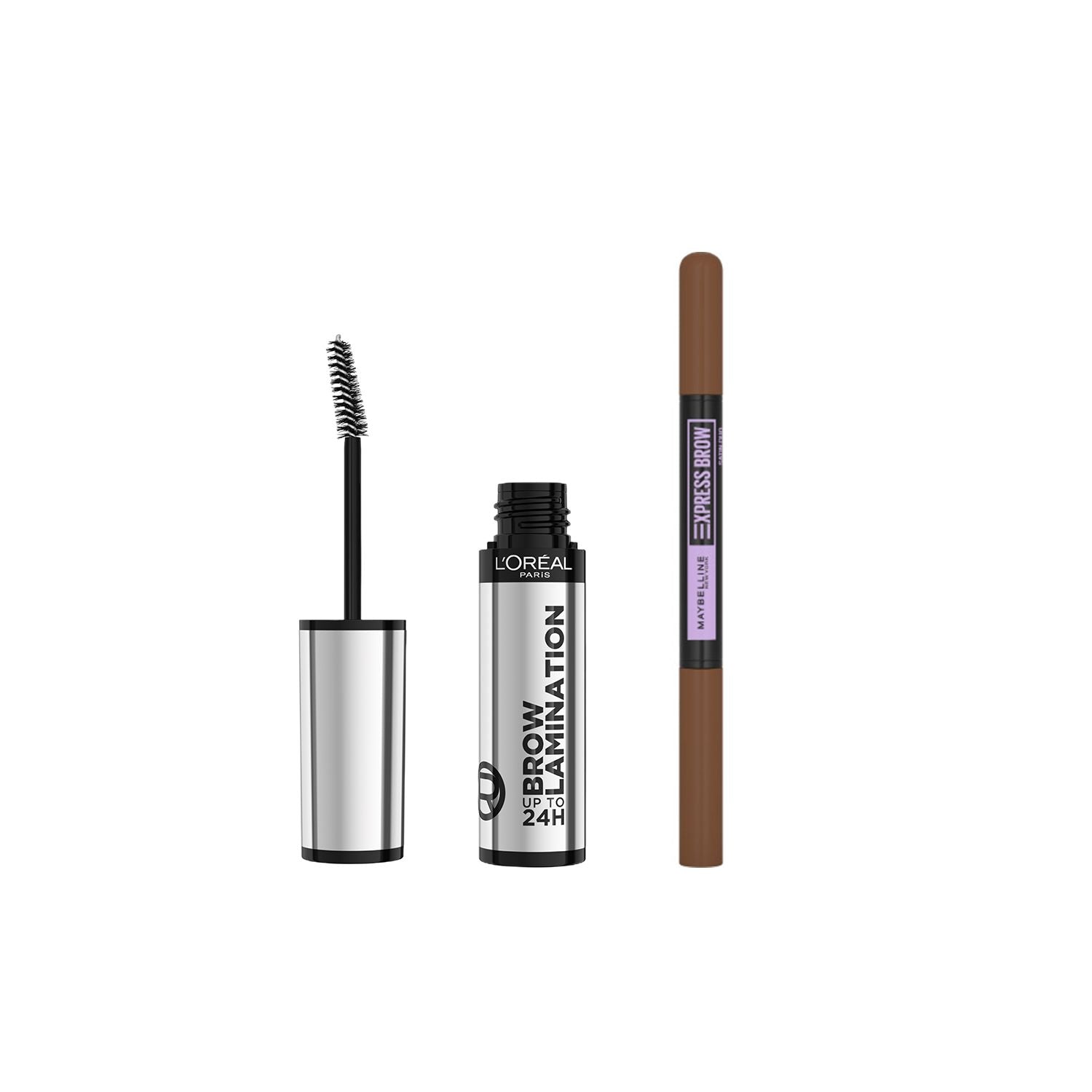 L'Oreal and Maybelline brow duo in Medium Brown - British product