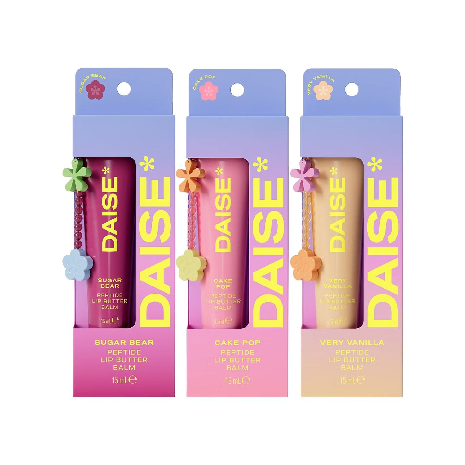 Daise Lip Trio includes three 15ml lip butter balms (British brand)