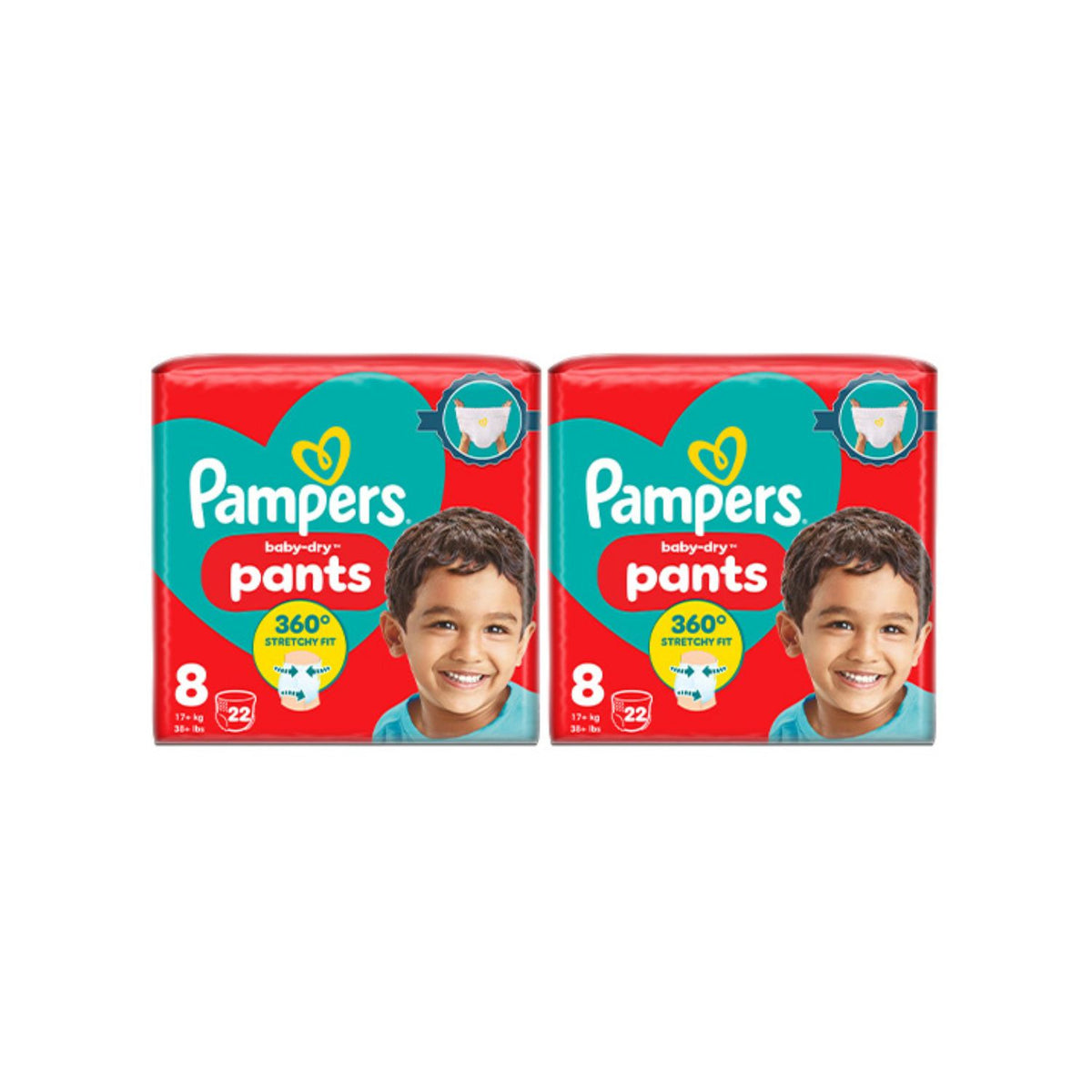 Pampers Baby-Dry nappy pants size 8, imported from the UK