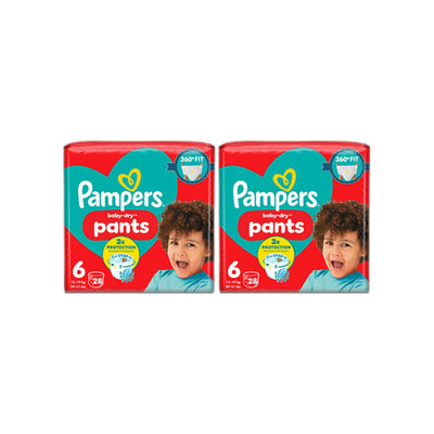 Boots Pampers Baby-Dry Nappy Pants Size 6 28 Nappies x2 Bundle- Buy online at McGrocer