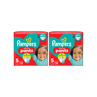 Boots Pampers Baby-Dry Nappy Pants Size 5 33 Nappies x2 Bundle- Buy online at McGrocer