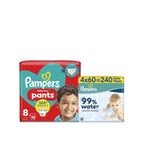 Pampers Baby-Dry bundle size 8 nappies and wipes - British product