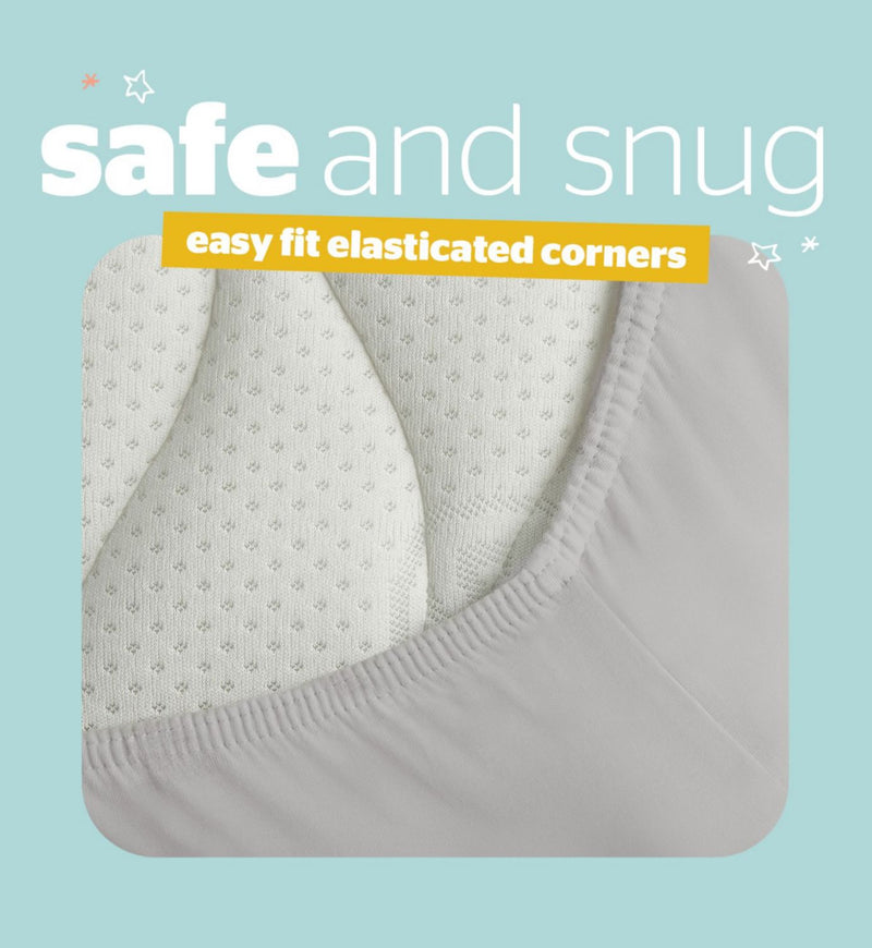 Silentnight cot fitted sheets grey 2 pack, imported from the UK