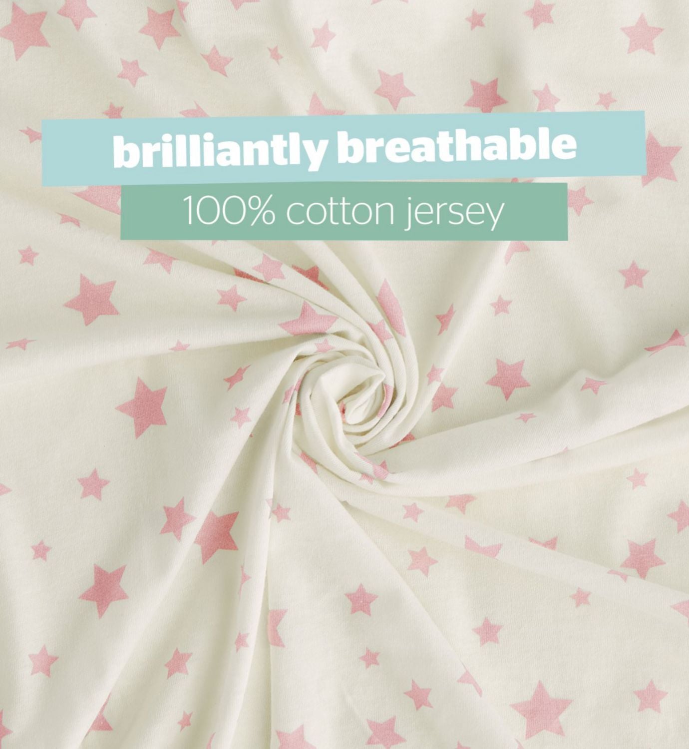 Silentnight fitted sheet pink star pattern cot bed 2 pack, UK version