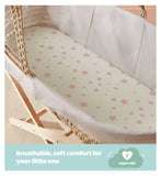 Silentnight sheets Moses basket pink pink star white, imported from the UK