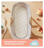 Silentnight sheets Moses basket pink pink star white, imported from the UK