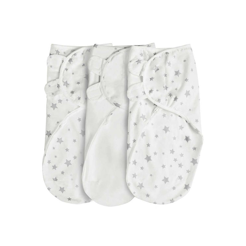 Silentnight Safe Nights swaddle blanket grey star 3-pack (British brand)