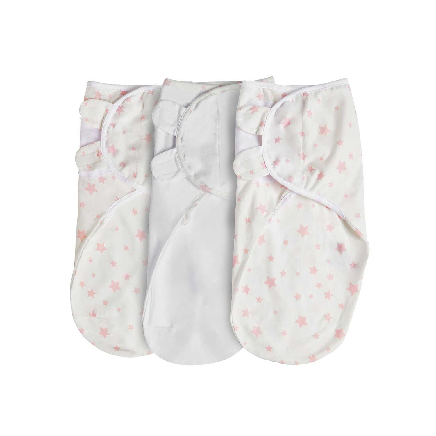 Silentnight swaddle blanket pink star 3 pack - British product