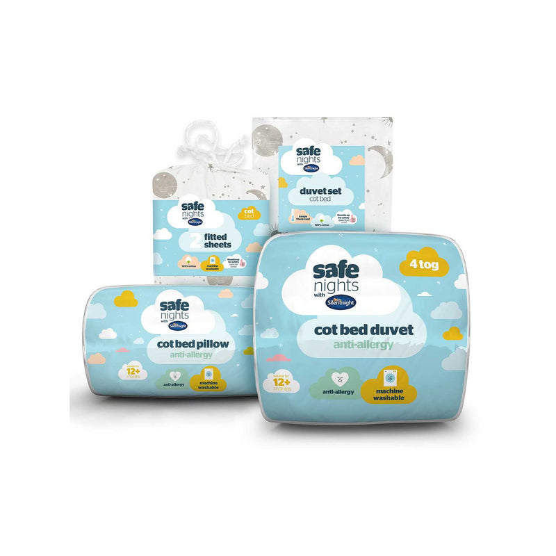 Silentnight Safe Nights cot bed bundle Celestial (British brand)