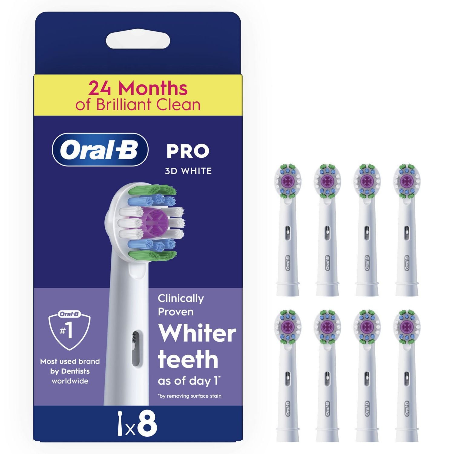 Oral-B 3D White toothbrush heads 8 pack - British product