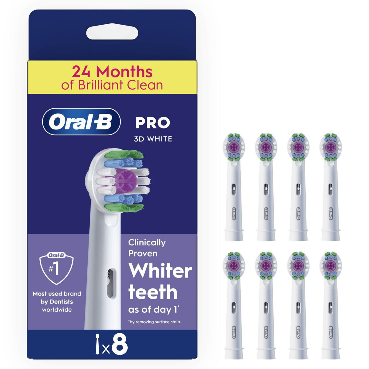 Oral-B 3D White toothbrush heads 8 pack - British product