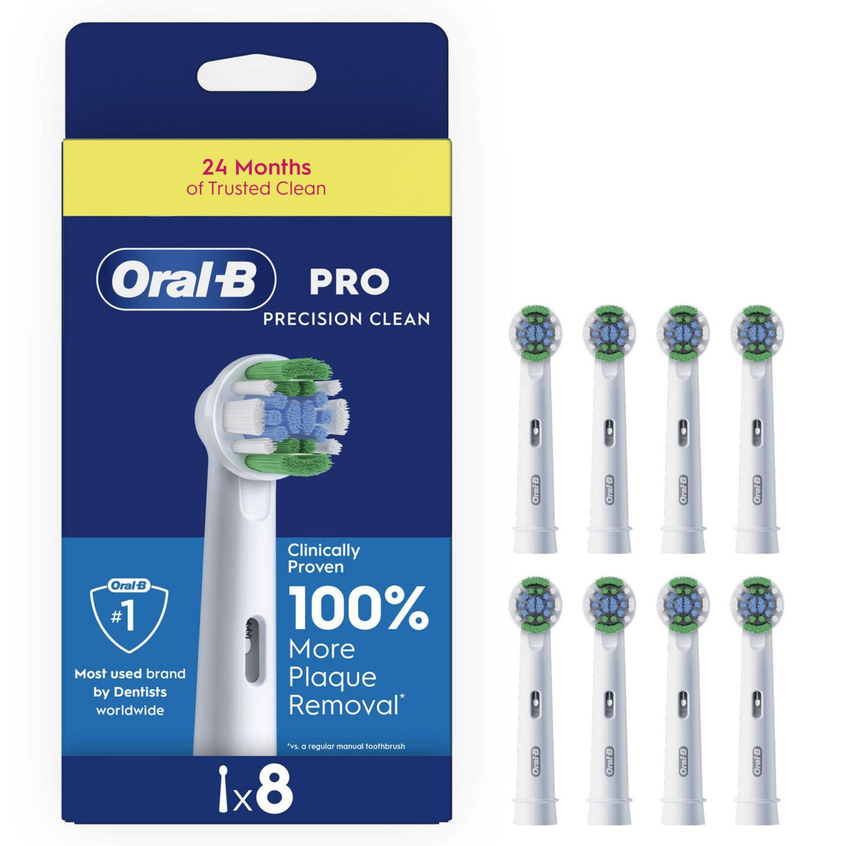 Oral-B Pro Precision Clean toothbrush heads 8 count, UK version