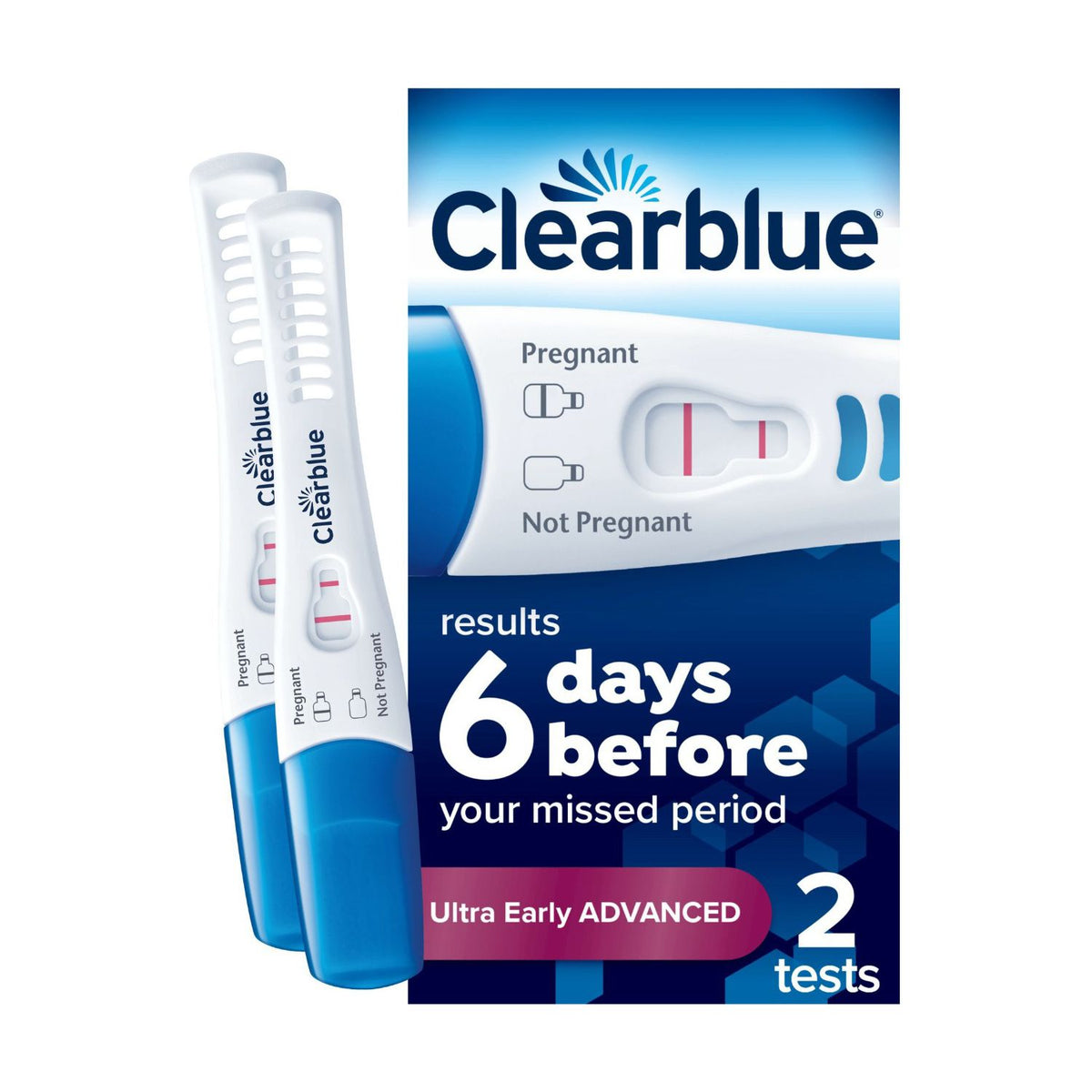 Clearblue Ultra Early ADVANCED pregnancy test 2 tests (British brand)