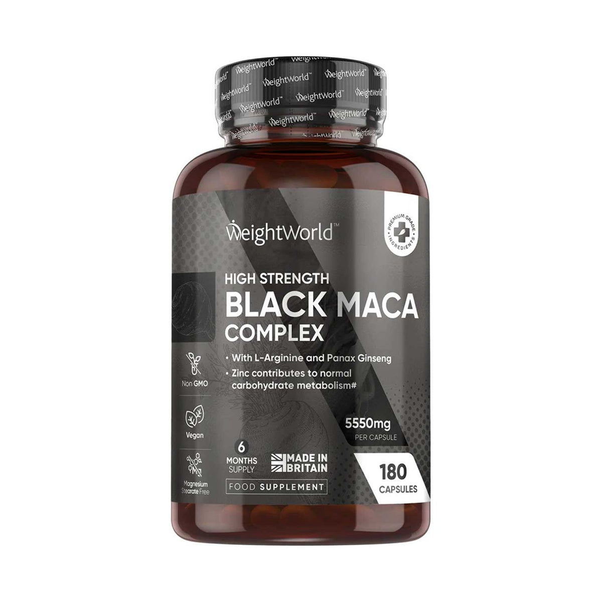 WeightWorld black maca complex 5550mg 180 capsules (British brand)