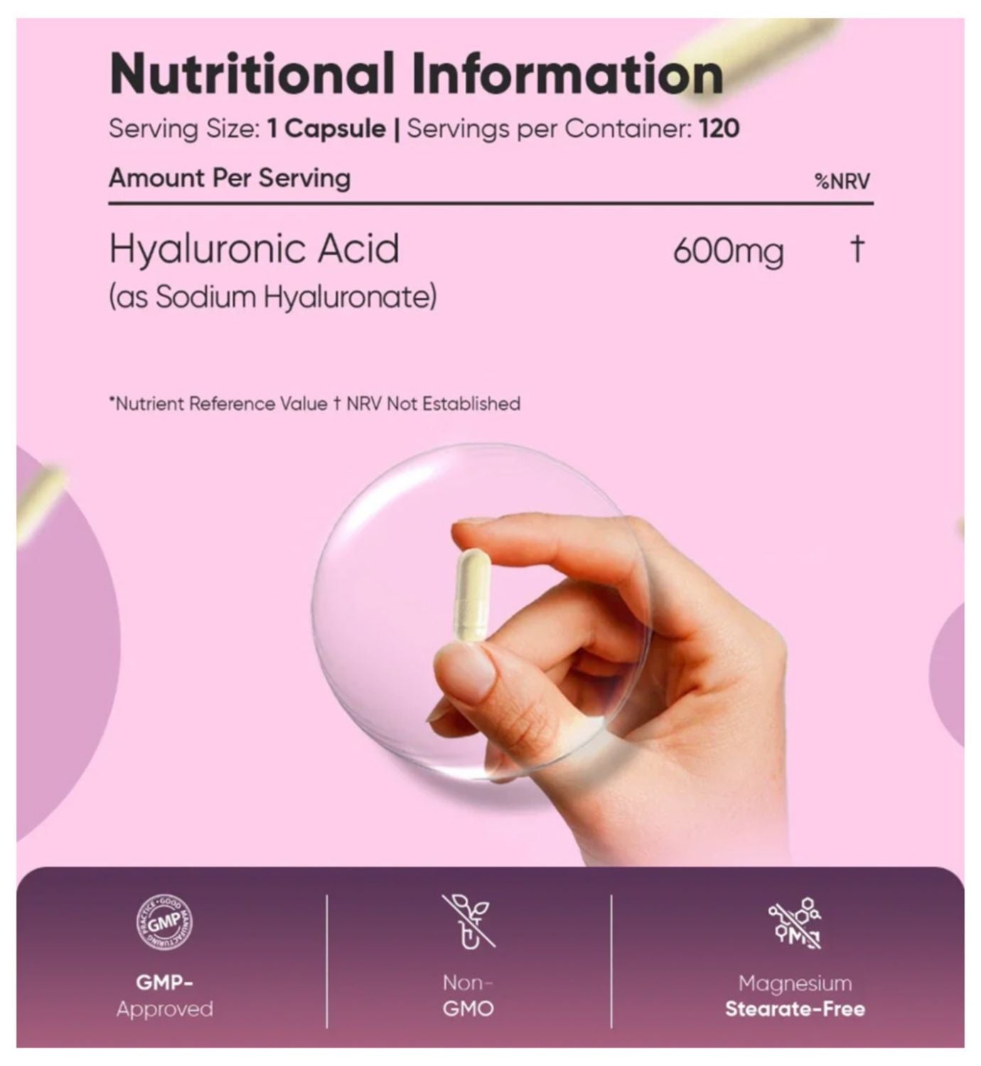 WeightWorld Hyaluronic Acid capsules 600mg, imported from the UK
