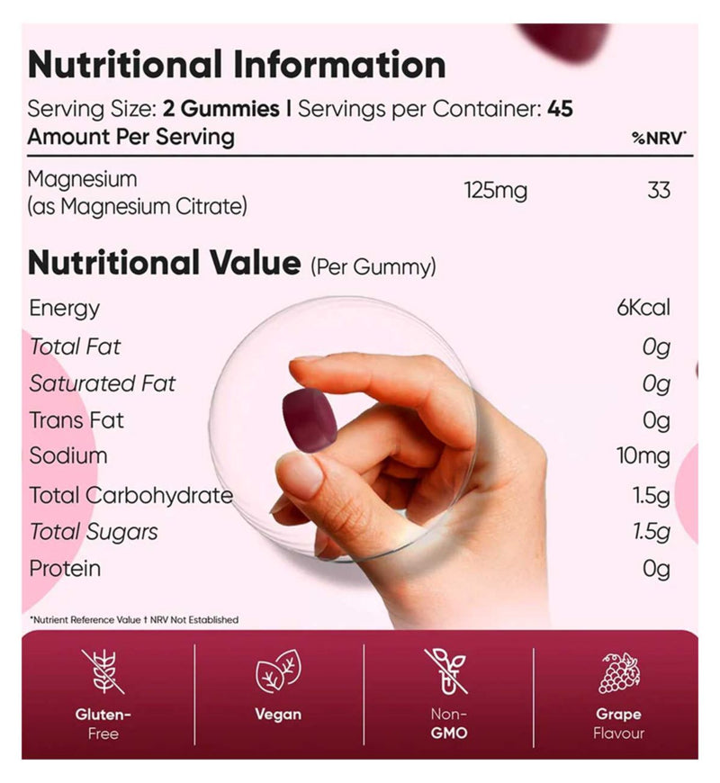 WeightWorld magnesium citrate gummies grape flavour 90 gummies, imported from the UK