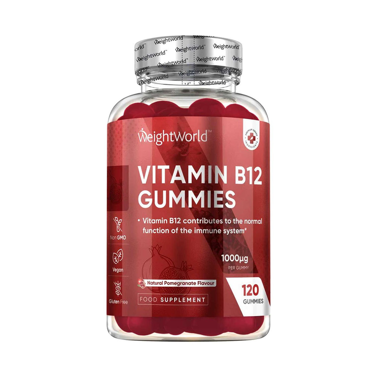 WeightWorld Vitamin B12 Gummies 1000mcg 120 gummies (British brand)