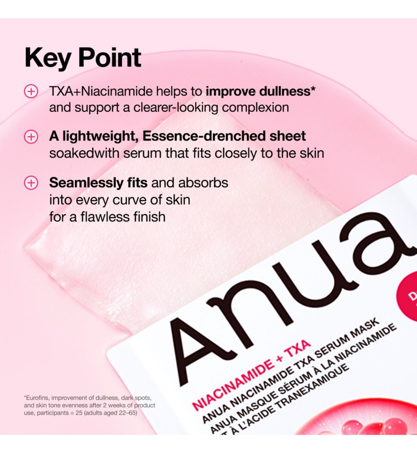 Anua Niacinamide TXA serum mask 28ml (British brand)