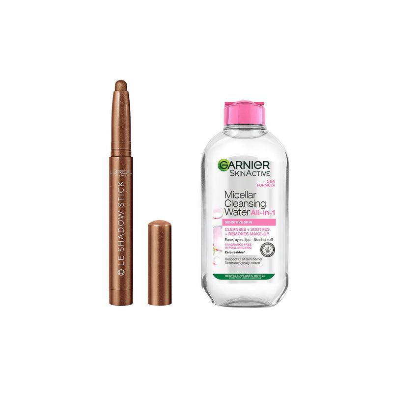 L'Oreal Garnier eyeshadow stick and micellar water bundle, UK version