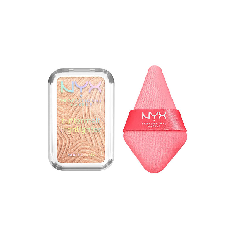NYX Professional Makeup Buttermelt Highlighter and Wonder Powder Puff bundle, UK version