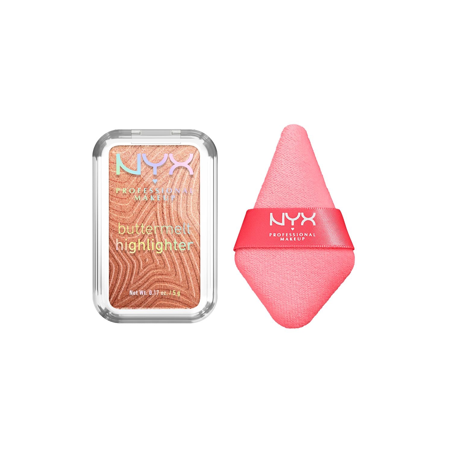 NYX Professional Makeup Buttermelt Highlighter bundle with Wonder Powder Puff, UK version