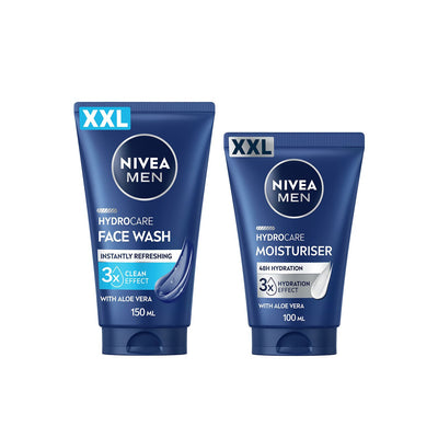 Boots Nivea Men Hydrocare Face Wash 150ml and Moisturiser 100ml Bundle- Buy online at McGrocer