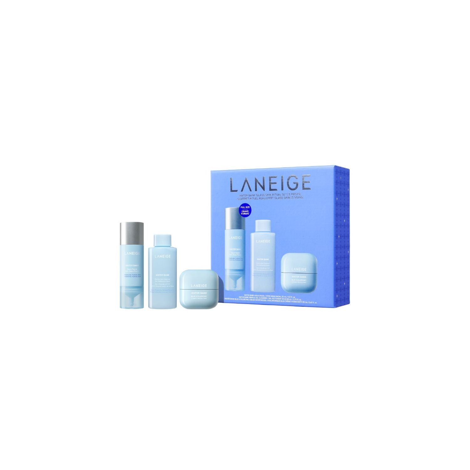 Laneige Water Bank Glass Skin Ritual Set skincare products, imported from the UK