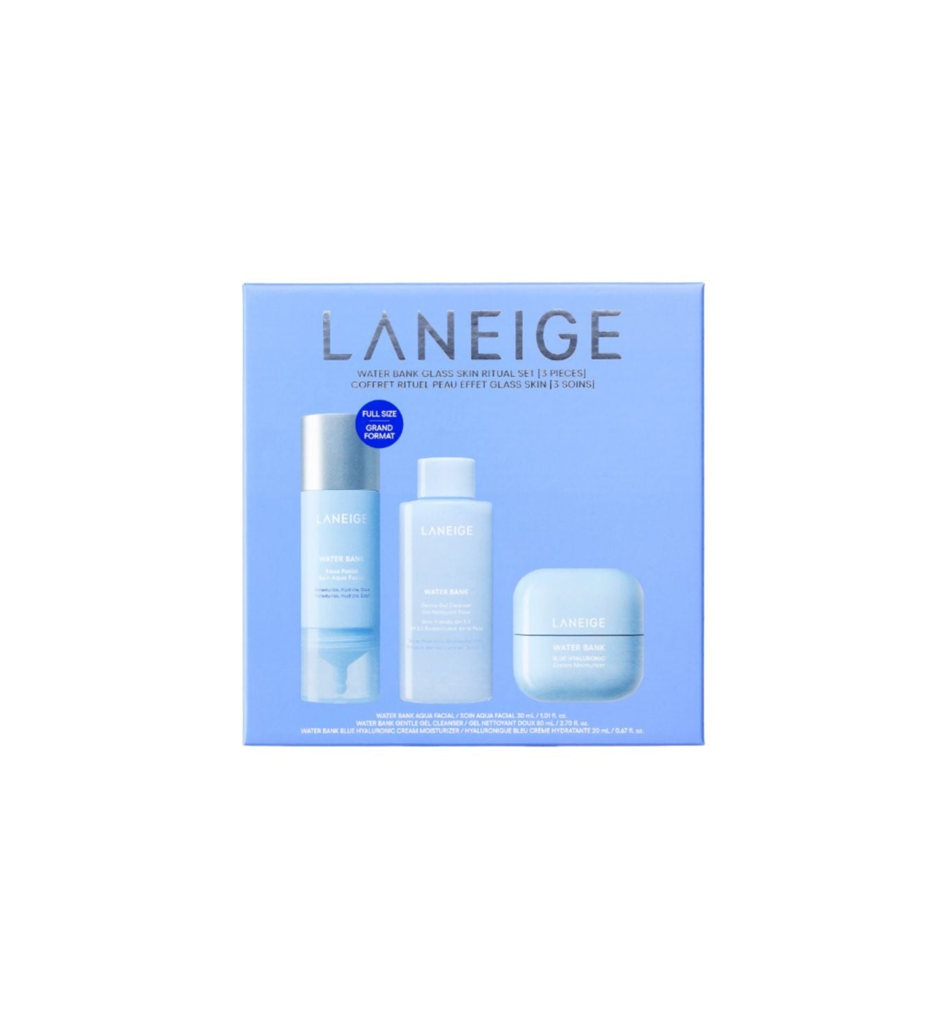 Laneige Water Bank Glass Skin Ritual Set skincare products, imported from the UK