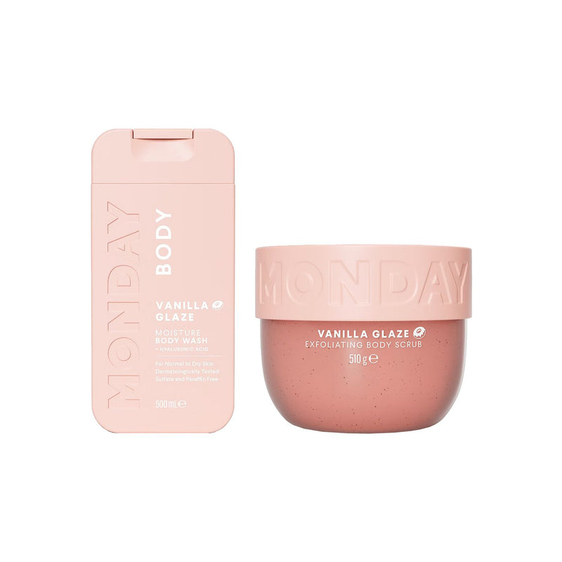 Monday Vanilla Glaze Body Bundle with body wash and scrub - British product