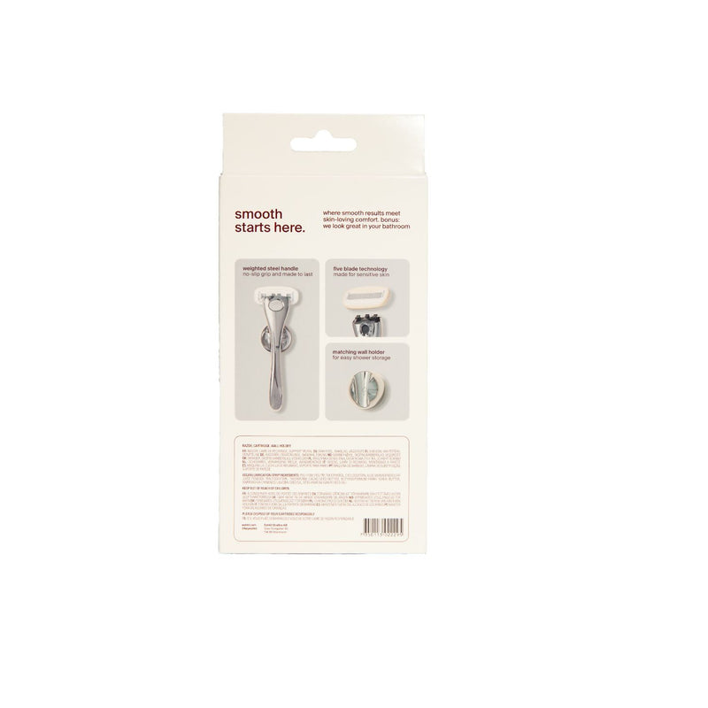 Estrid Razor Starter Kit Chrome handle wall holder, imported from the UK