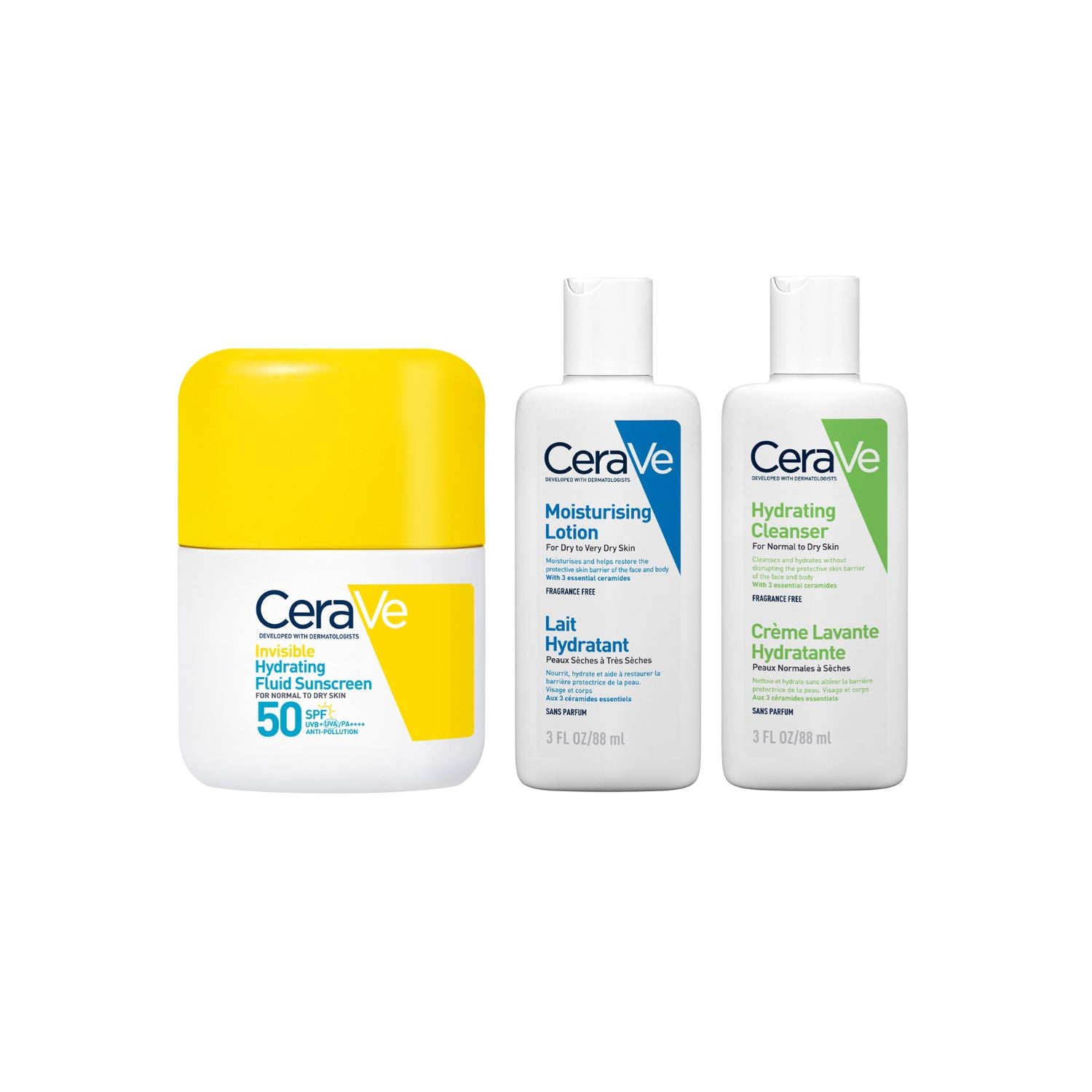CeraVe 3-step holiday kit bundle with travel sizes (British brand)