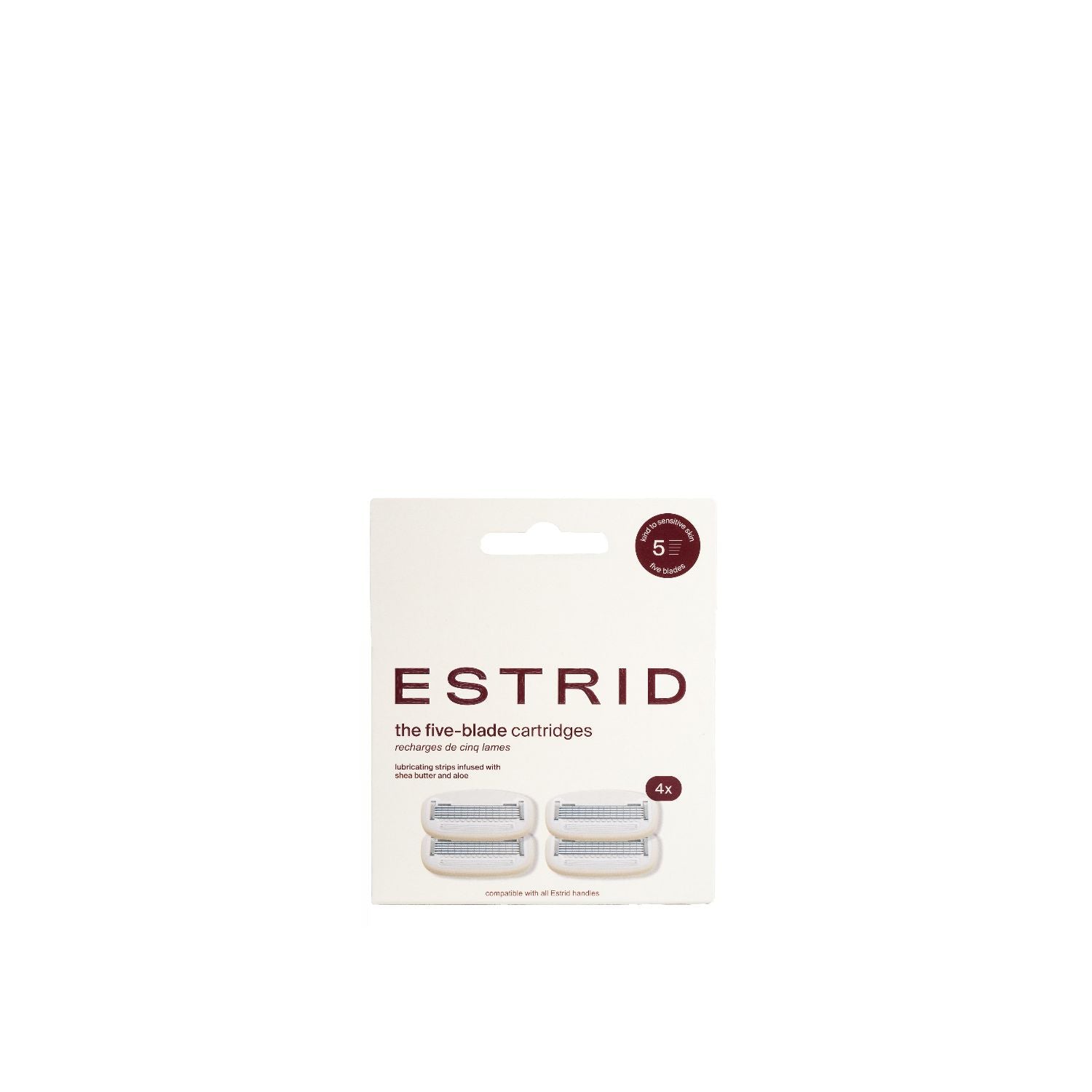 Estrid five blade razor cartridges 4 pack, imported from the UK