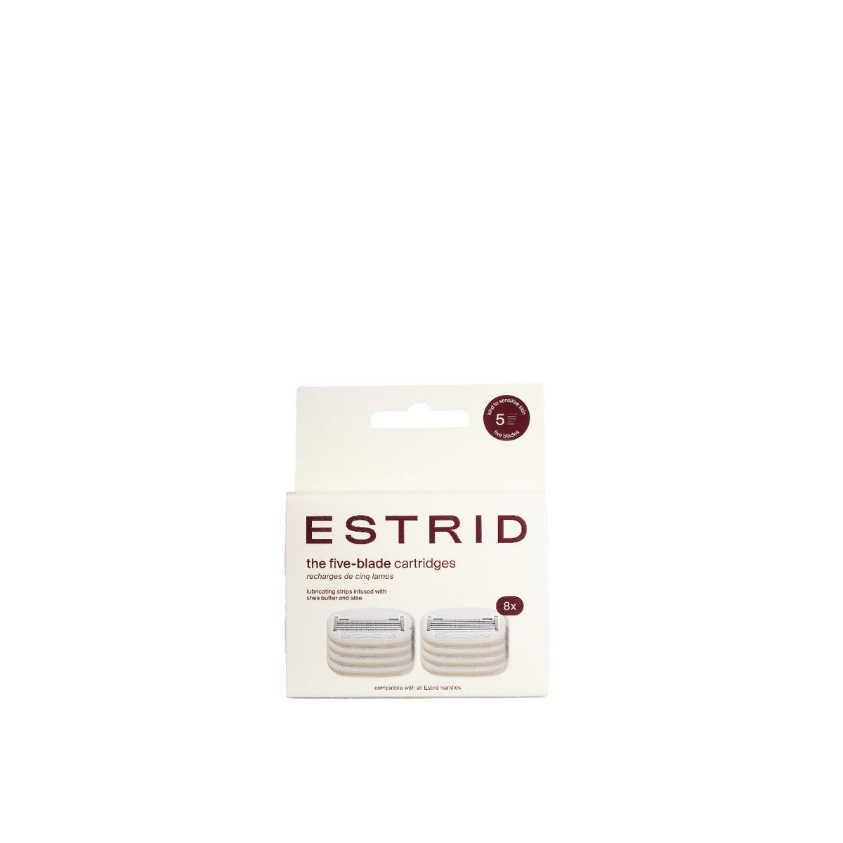 Estrid five blade cartridge refill pack of 8 (British brand)