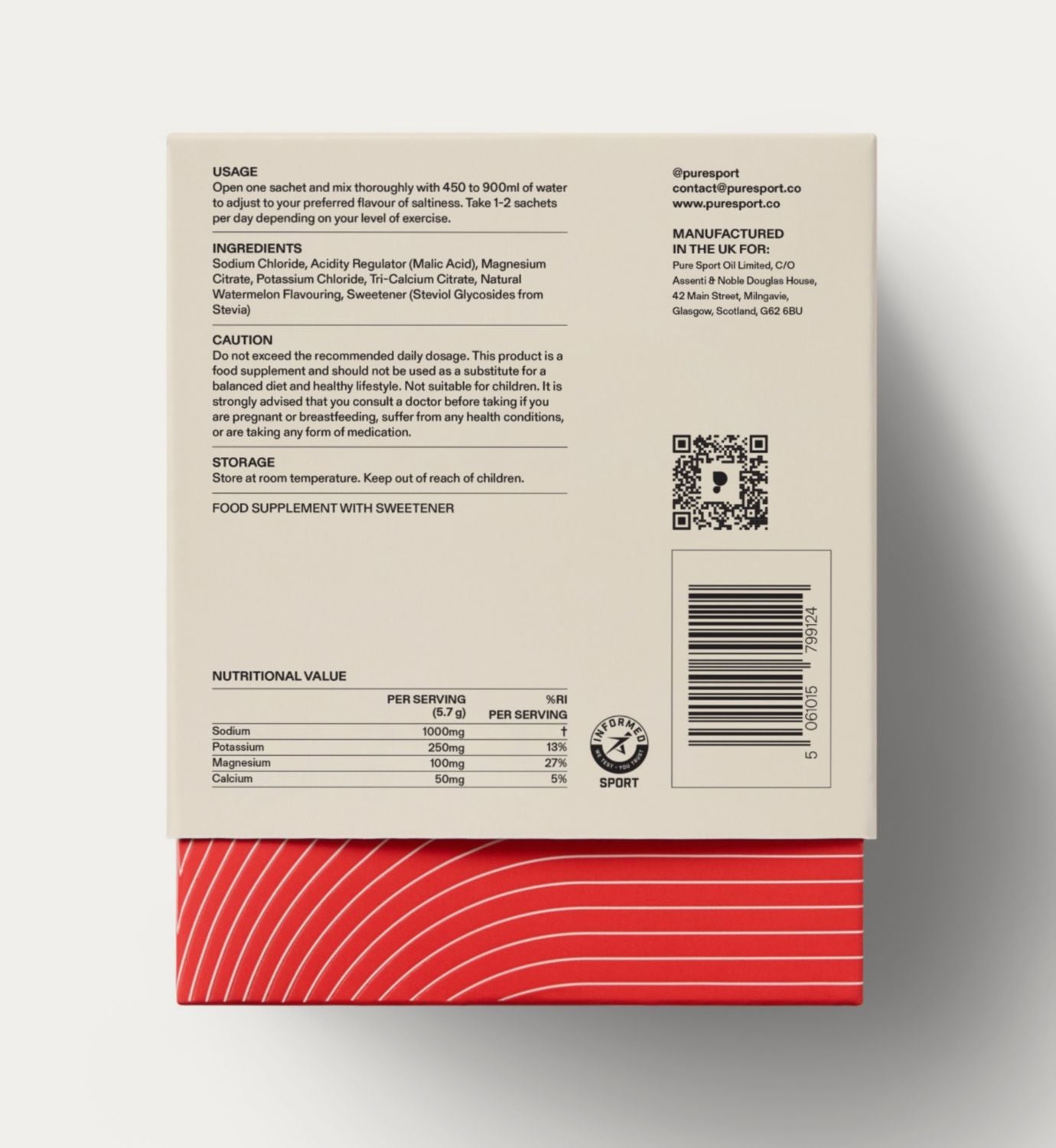 Puresport Ultra Electrolytes watermelon sachets 15 pack, UK version