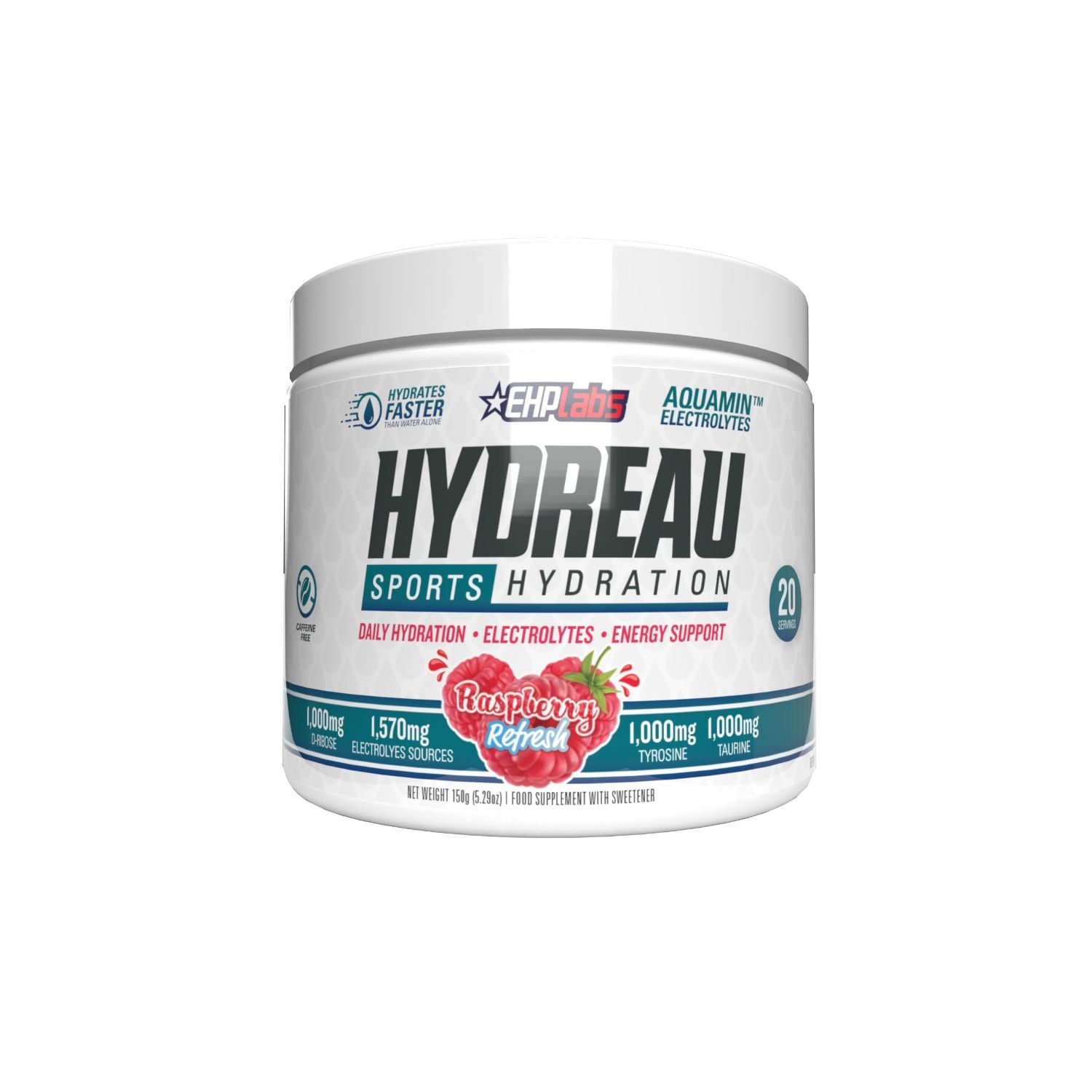 EHPlabs hydration electrolyte powder Raspberry Refresh 150g, UK version