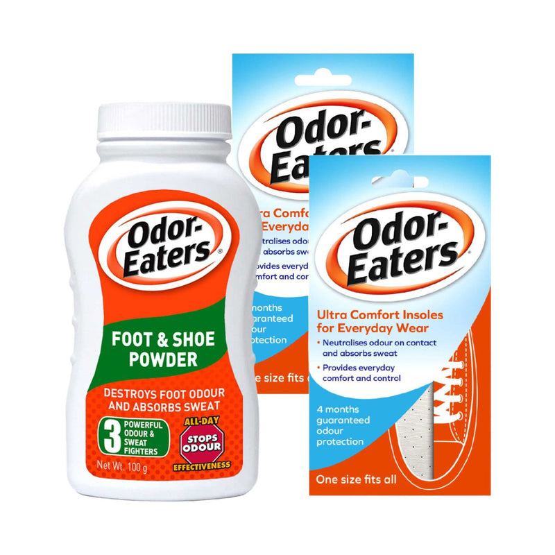 Odor Eaters foot powder and insoles bundle, UK version
