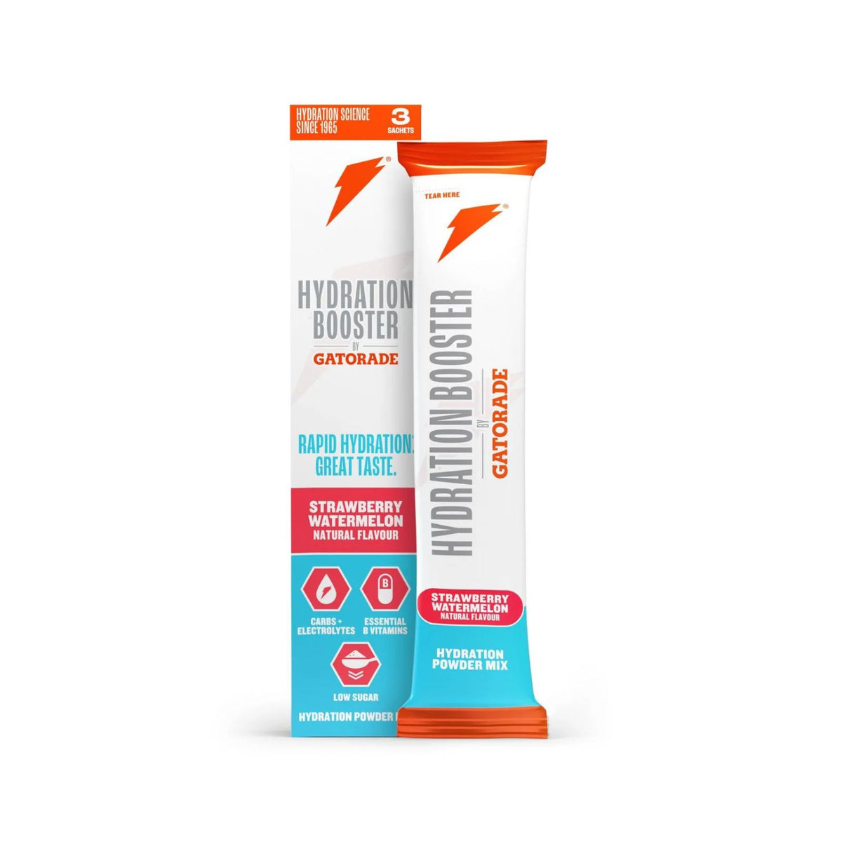 Gatorade hydration booster strawberry watermelon sachets 13.5g, imported from the UK
