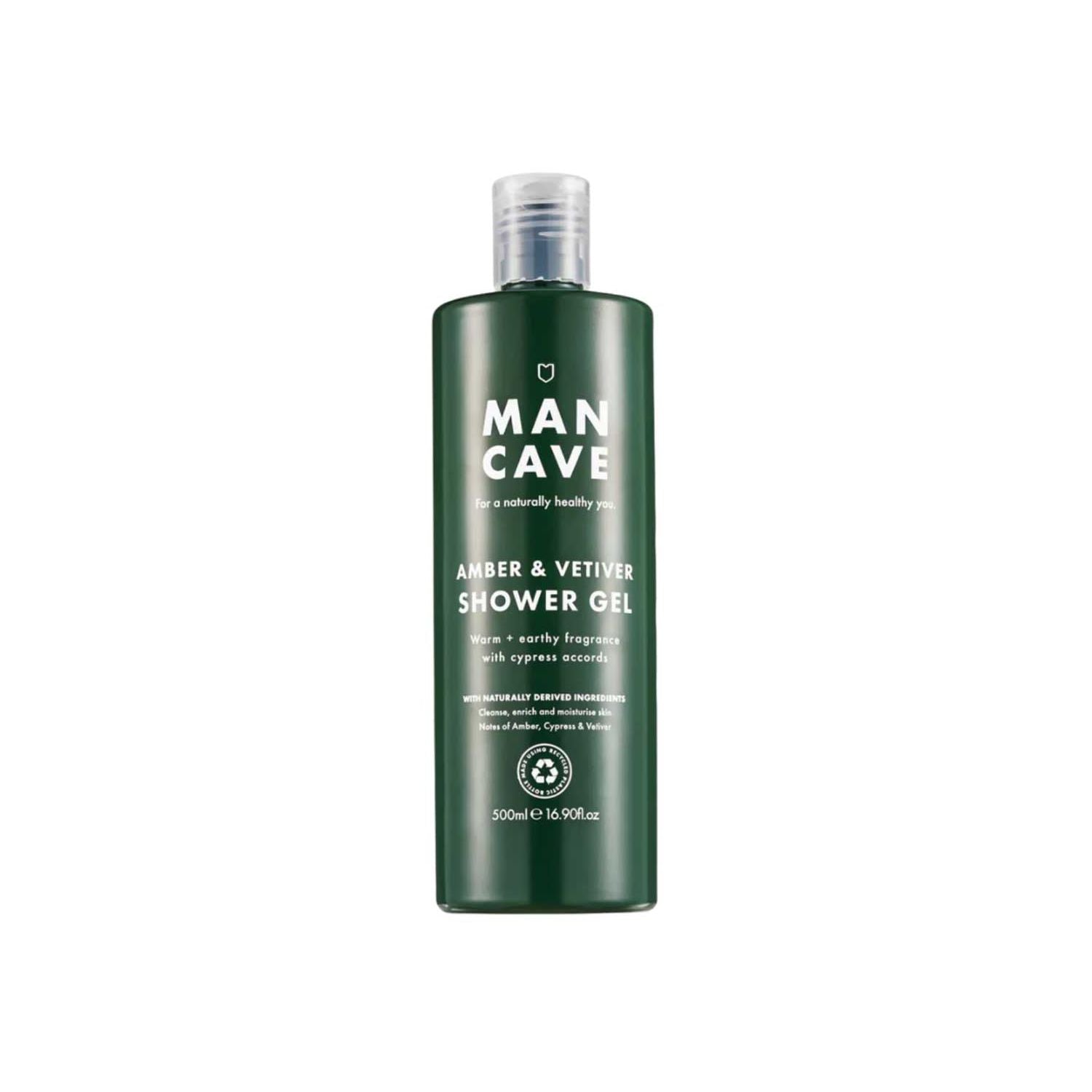 ManCave Amber and Vetiver shower gel 500ml, imported from the UK