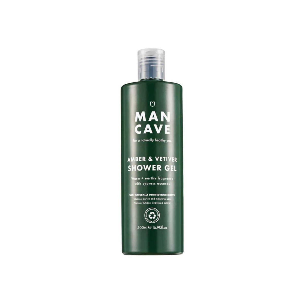 ManCave Amber and Vetiver shower gel 500ml, imported from the UK