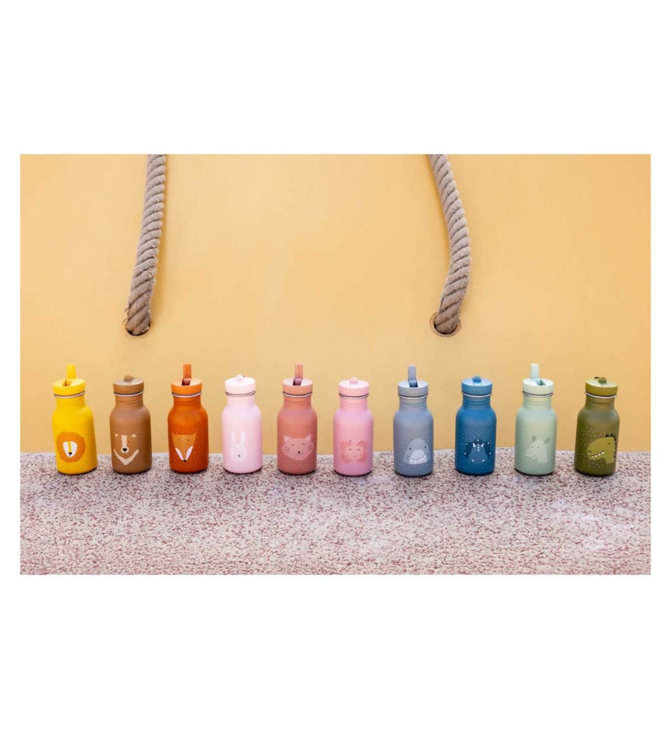 Trixie Mrs Rabbit stainless steel kids water bottle 350ml, UK version