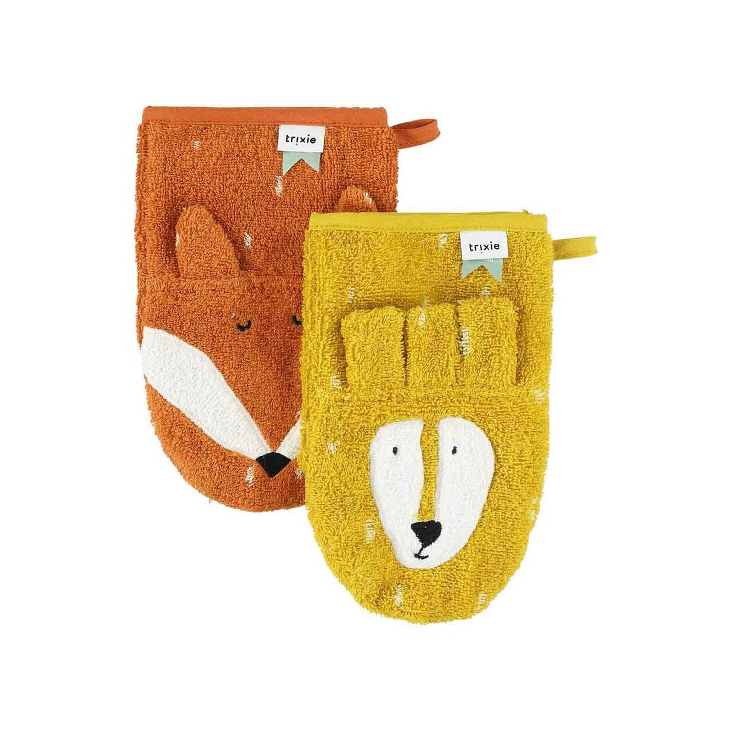 Trixie baby washcloths Mr Lion and Mr Fox 2 pack, UK version