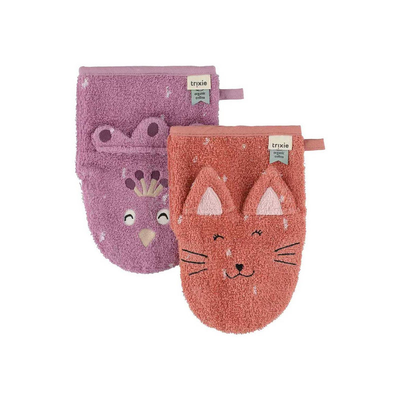Trixie washcloths 2 pack animal ears organic cotton, imported from the UK