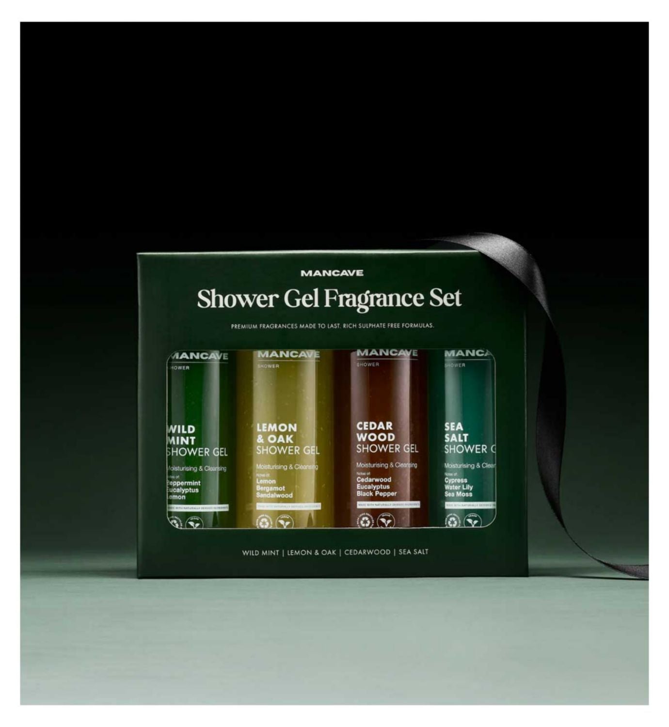 Mancave shower gel set four 500ml bottles, UK version
