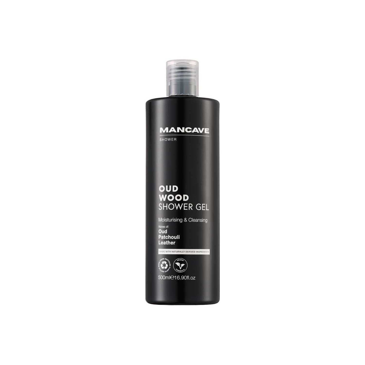 ManCave Oud Wood shower gel 500ml, imported from the UK