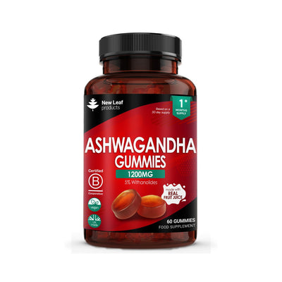 Boots New Leaf Ashwagandha Gummies Real Fruit Juice No Artificial Colours or Flavours 60 Gummies- Buy online at McGrocer
