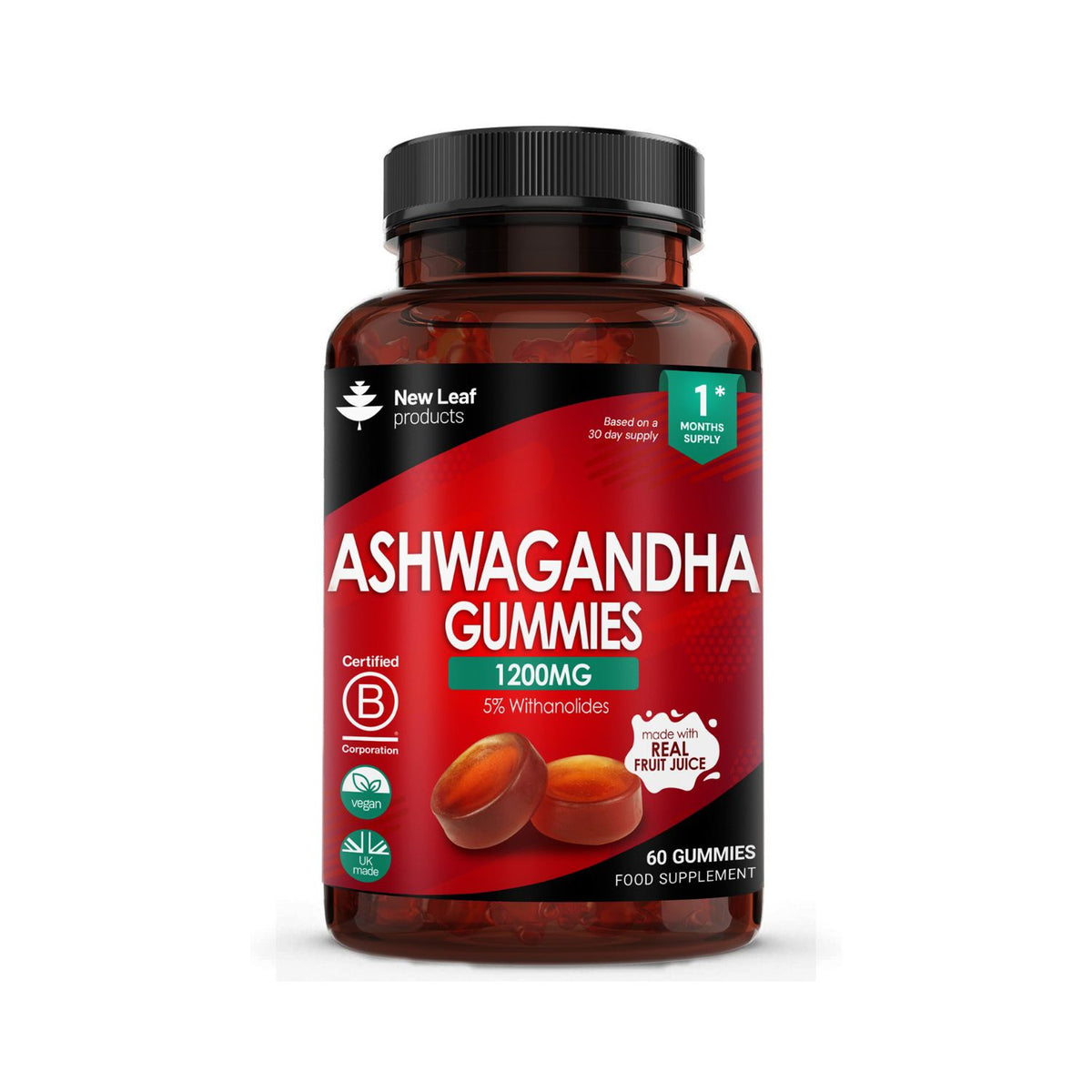 New Leaf ashwagandha gummies 60, UK version