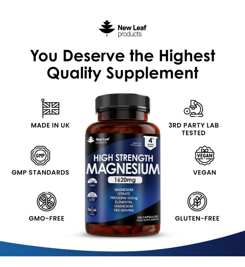 New Leaf Magnesium Citrate 500mg 240 capsules - British product