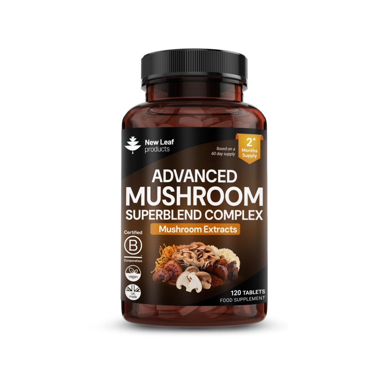 New Leaf mushroom complex tablets 120 count, UK version