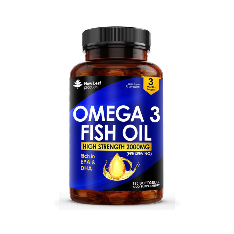 New Leaf Omega 3 capsules 2000mg 180 softgels, UK version
